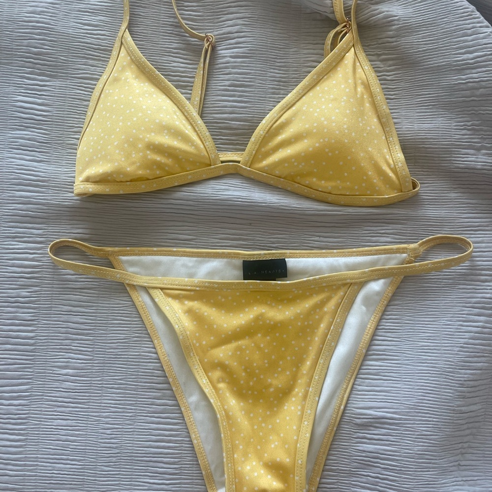 LA Hearts Pacsun Yellow Polkadot Bikini